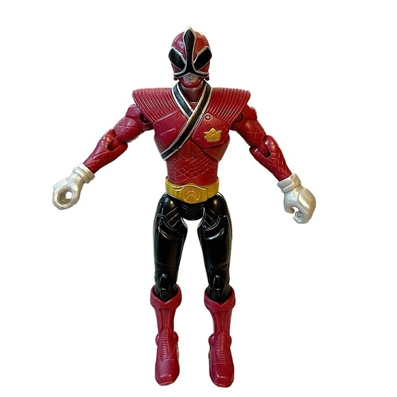 MMPR Power Rangers SUPER SAMURAI Red Power Ranger Action Figure 4.5" 2012 Black - Picture 1 of 7
